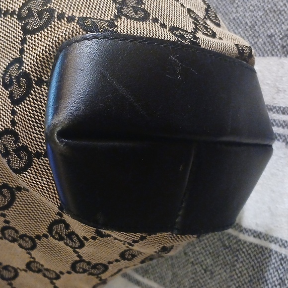 Authentic Gucci Canvas Leather Black And Brown Bag - Picture 7 of 16